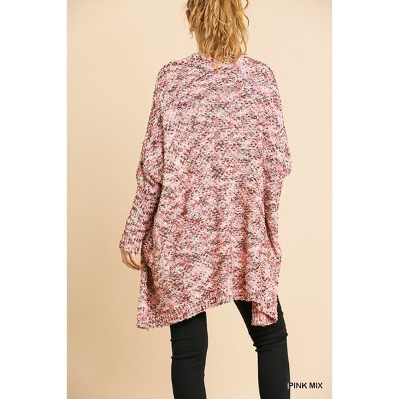 Umgee Pink Tweed Cardigan Sweater - Picture 3 of 4